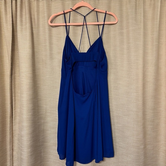 Express Blue Babydoll Skater Spaghetti Strap Chiffon Summer Dress, SZ 12 - Picture 6 of 13